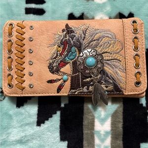 Nativo western horse wallet nwt